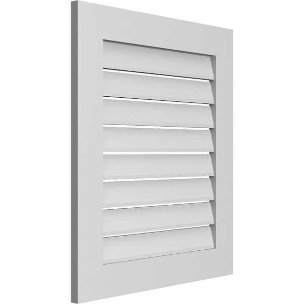 Vertical Surface Mount PVC Gable Vent: Functional, W/ 3-1/2W X 1P Standard Frame, 26W X 30H